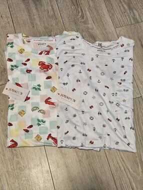 Joyspun Womens 2XL/3XL Sleep Shirt Lot 2 NWT Seafood Boil & Nautical Beach